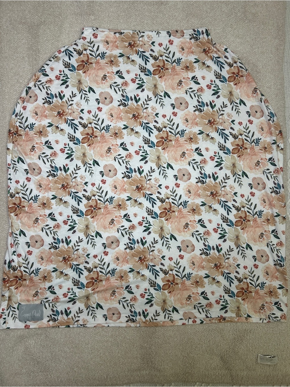 Copper pearl cover car seat and nursing cover